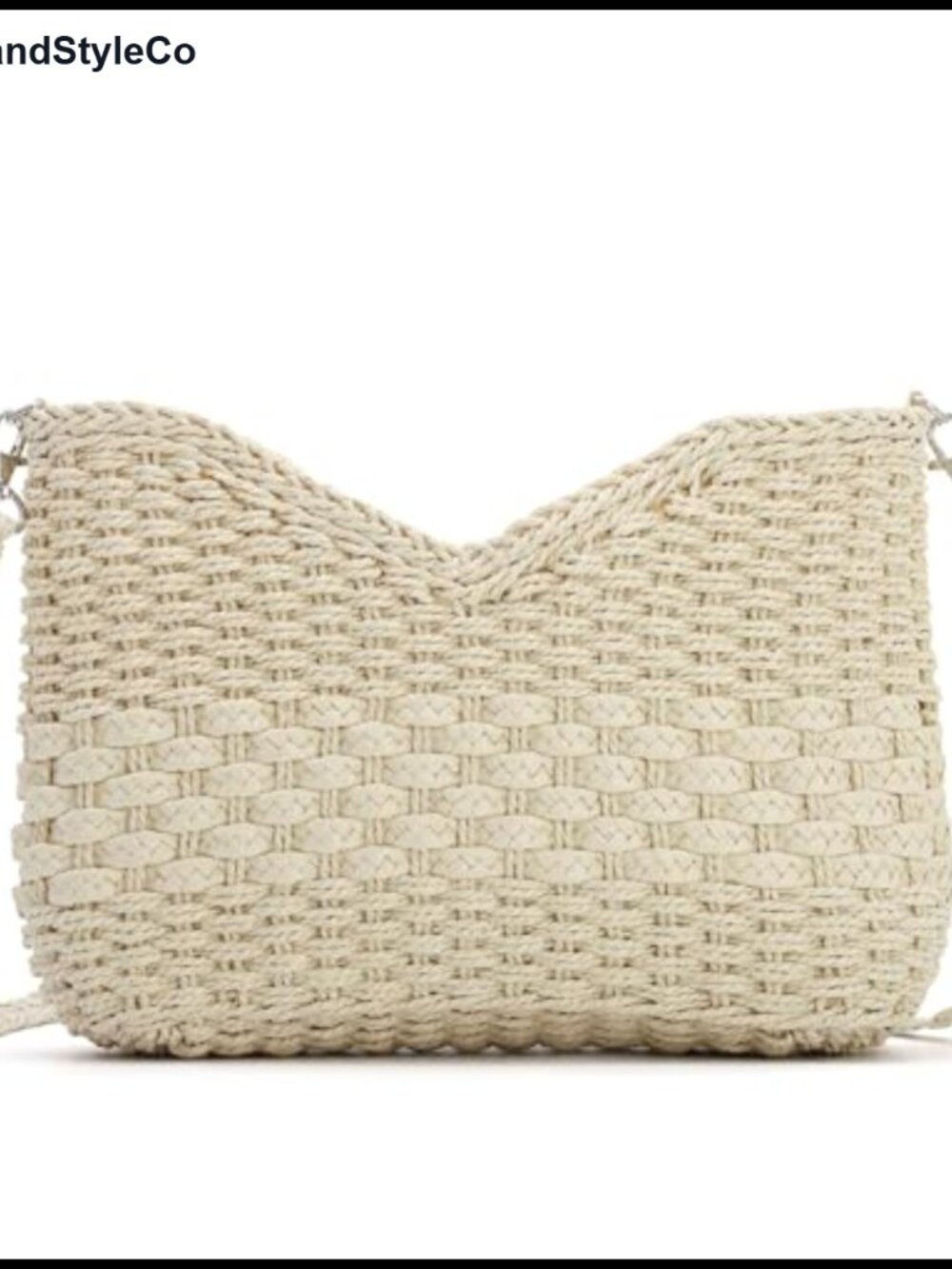 Handmade Woven Straw Shoulder Bag with Removable Strap Summer Beach Purse